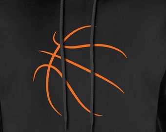 Sudadera con capucha para hombre y mujer con silueta de baloncesto y gráfico de contorno