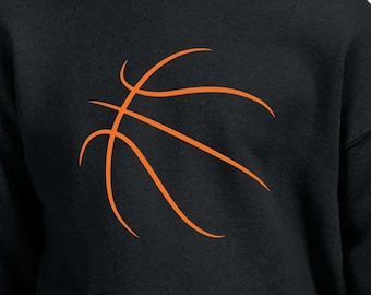 Sudadera con capucha para niños y niñas con silueta de baloncesto y contorno gráfico
