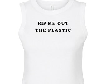 Rip Me Out The Plastic White Crop Top