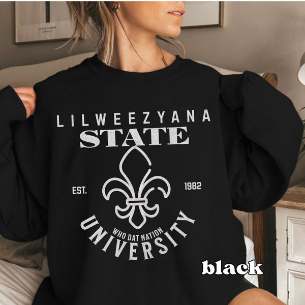 Sudadera de la Universidad Estatal Lilweezyana, Santos de Nueva Orleans, Tigres Geaux, Sudaderas LSU vintage, Santos Tyrann Mathieu, camisa Lil Wayne
