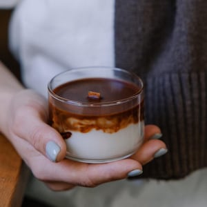 Coffee lover gift candle, Latte coffee decor, Unique candle gift, Gift for him, Gift idea, Scented Candle | Coconut Wax