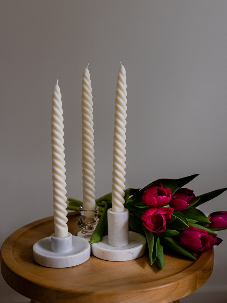 Taper Candle, Gift Set, Candlesticks, Table Decor, Spiral Candle, Set