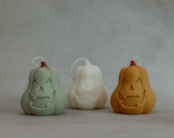 Jack o Lantern Shaped Candles,Pumpkin Halloween Candle, Halloween Pumpkin Decor, Thanksgiving Decor, Fall Candles