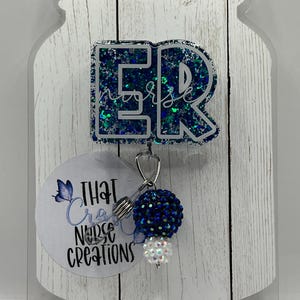 ER Nurse badge reel/ER badge reel/Glitter Badge Reel/gifts for nurses/custom badge reel/badge holder/graduation gift for nurses/emergency rn