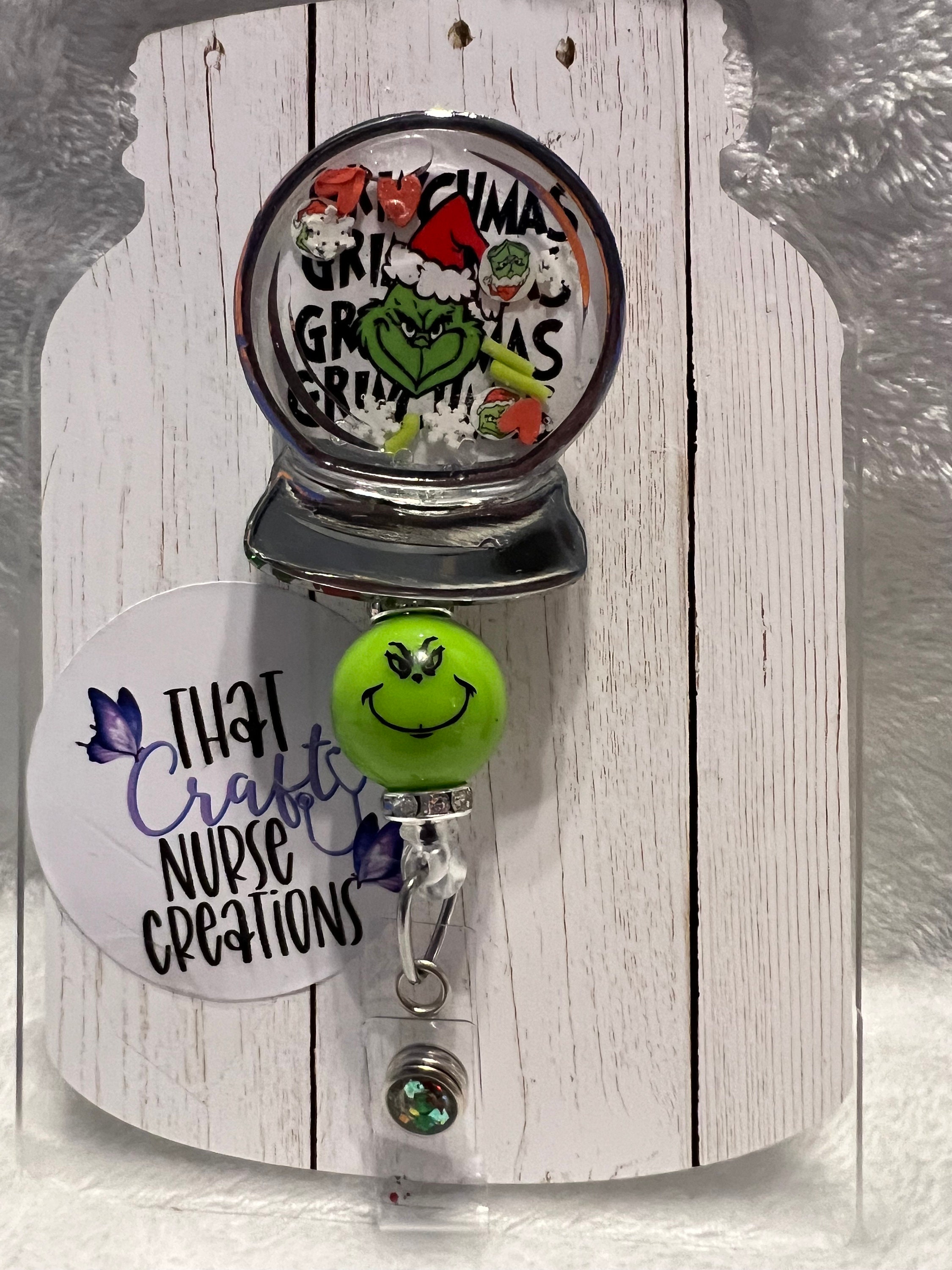 3D Snow Globe Grinchmas Shaker Badge Reel, Grinch Shaker Badge Holder, Grinch  Floating Badge Reel, Christmas Snow Globe Badge Reel Grinch 