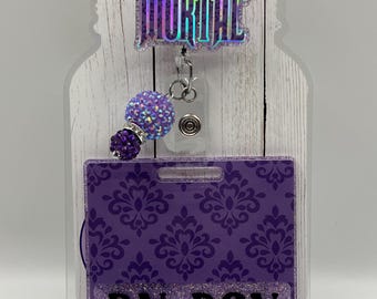 Porta credenciales Foolish Mortal y conjunto complementario, accesorios de enfermera con purpurina espeluznante, regalo intercambiable para enfermera/maestra