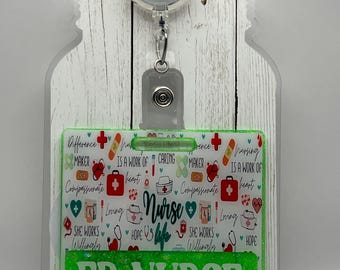 Custom Glitter Nurse Badge Buddy, Personalized Nurse Accessories