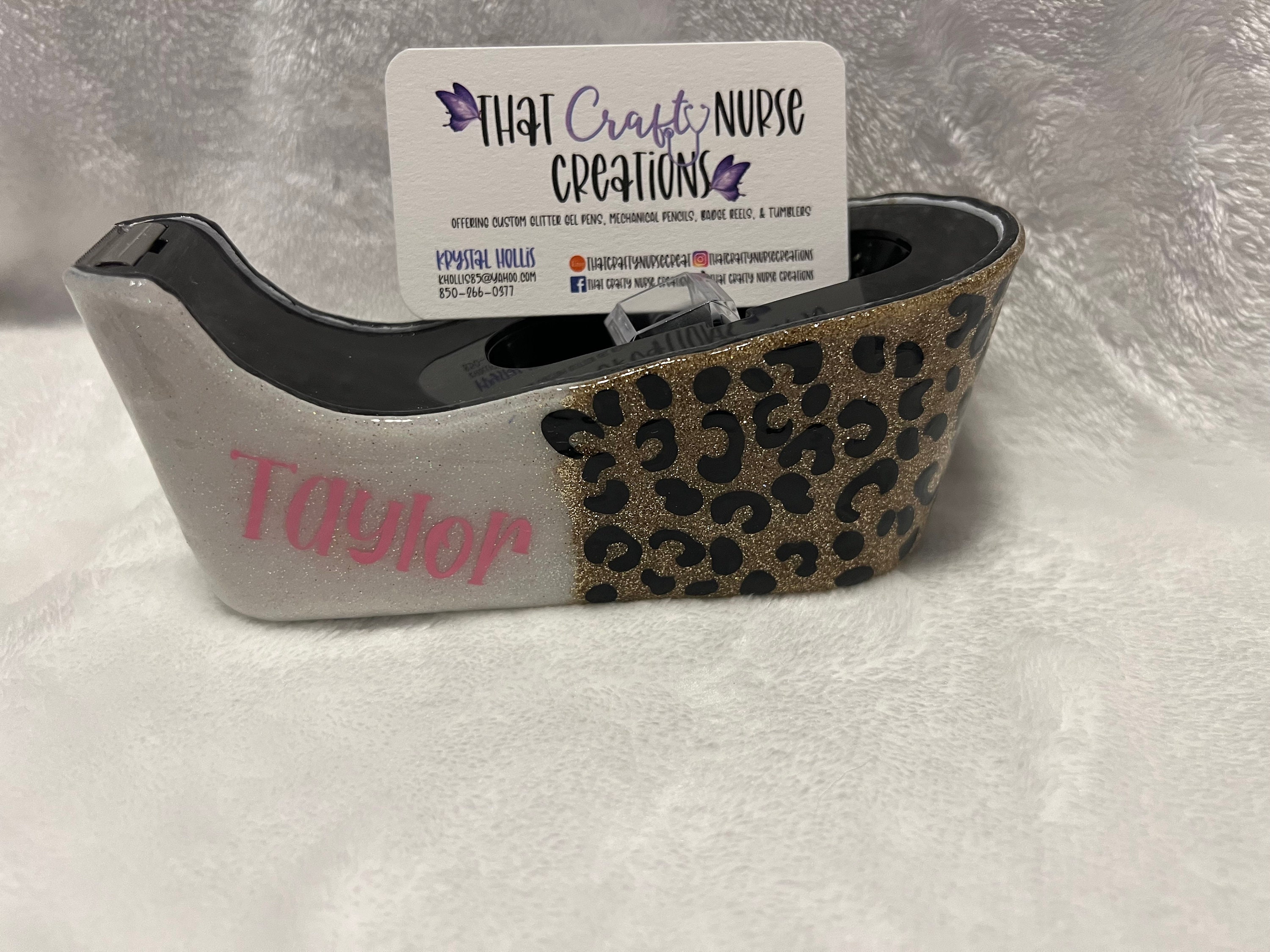 3 piece leopard print office supply set resin scissors resin etsy