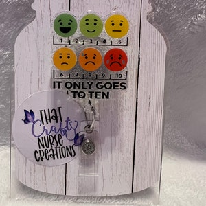 Pain Scale badge reel, It Only Goes to Ten badge reel, Pain Scale Badge Holder, Funny Nurse Badge Reel, Funny Nurse Badge Holder