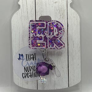 ER Nurse badge reel/ER badge reel/Glitter Badge Reel/gifts for nurses/custom badge reel/badge holder/graduation gift for nurses/emergency rn
