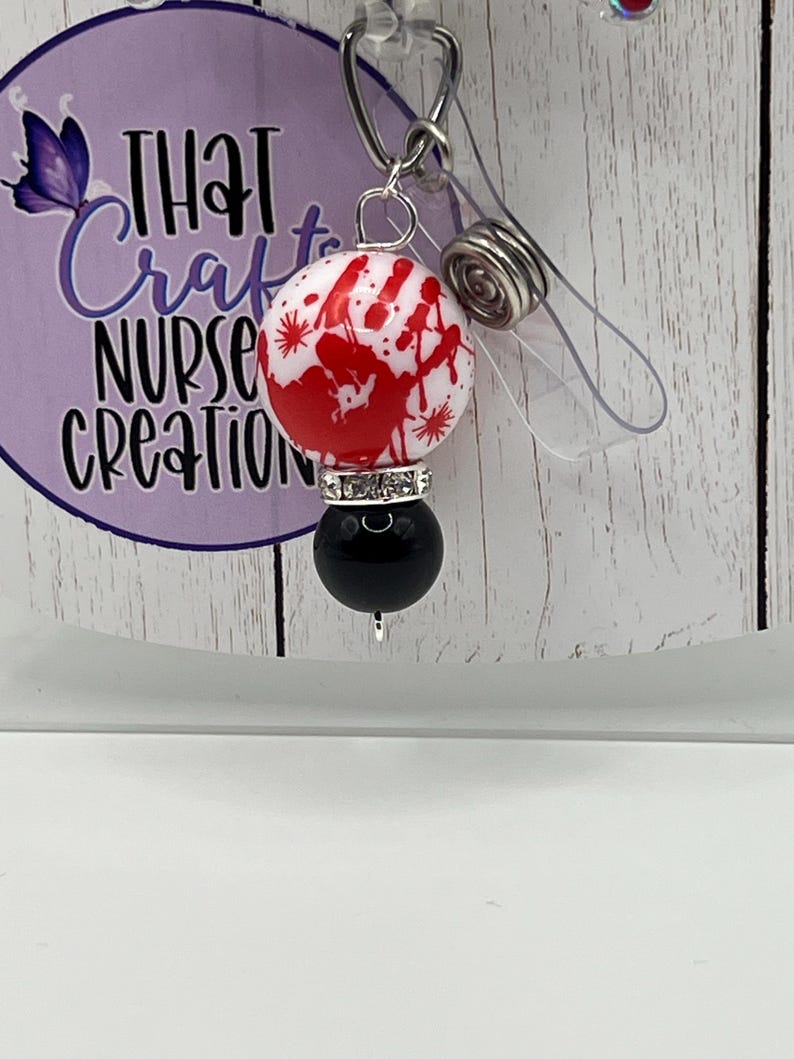 True Crime Junkie Badge Reel, custom, glitter nurse accessories, interchangeable nurse/teacher gifts image 4