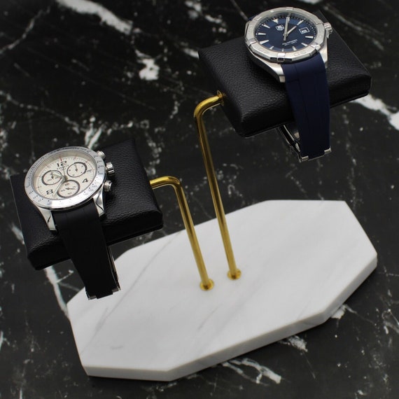 21mm Black Rubber Oysterflex Style Strap Combination Two Tone Buckle
