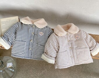 Baby "Checkered" Spring Cotton Coat | Baby Girl Boy Clothing Set/Baby Jacket Coat/Toddler Thick Cozy spring Coat/Kids outwear/Baby gift idea