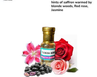 Turkish Rose by Fabele Aroma, Premium Perfume Oil, Attar Oil, Damascus Rose, Rose Otto, Alcohol-Free, Vegan Indian Attar,