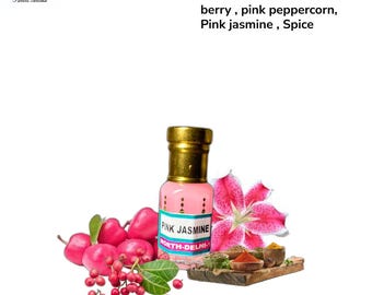 Arabian Pink Jasmine Perfume Oil by Fabele Aroma, Premium, Fresh, Bright, Jasmine Flower, Alcohol-Free, Vegan