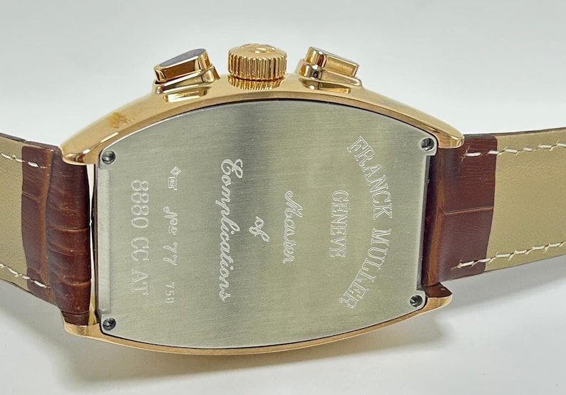 Refurbished Franck Muller White Date Quartz Movement Chronograph Men's Watch , Brown Faux Leather Strap image 7