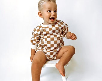 Waffle Checker Bubble Romper