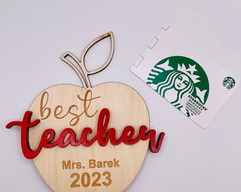 Custom teacher gift card holder, teacher appreciation, gift card holder