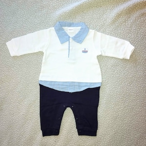 Boys Nautical Jumpsuit | Baby Boys Clothing | Boys Cotton Romper