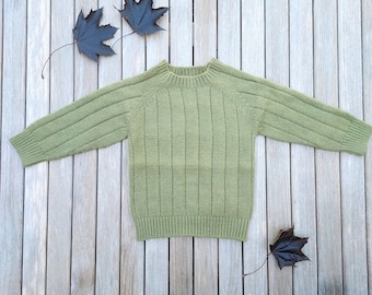 Boys Green Sweater Fuzzy Ribbed Pullover Baby Boys Winter