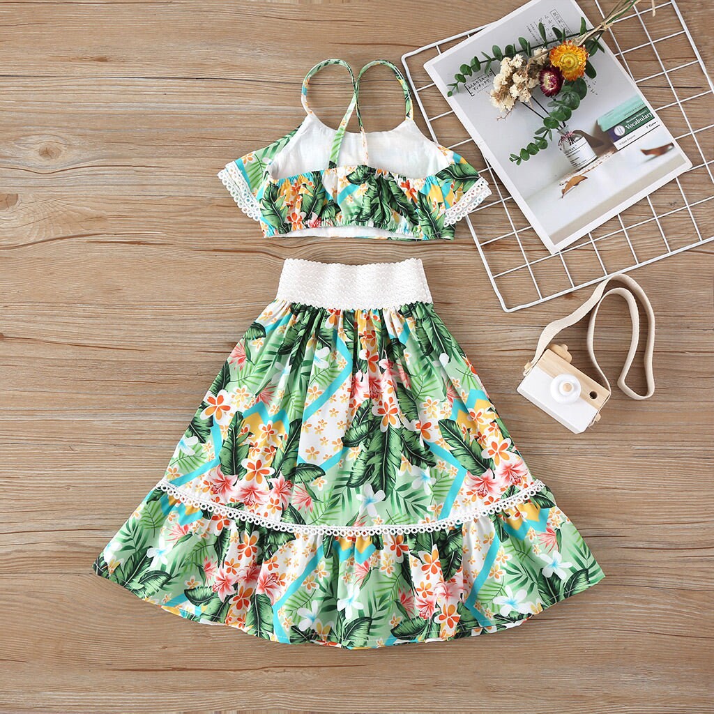 Girls Tropicana Zip Crop Set main image 1