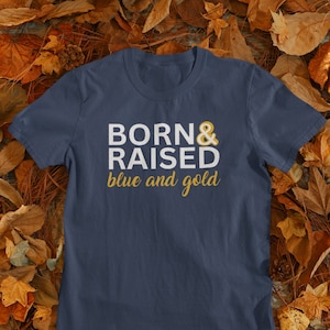Blue and Gold, On a Navy Blue T-shirt