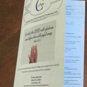 Church Bulletin for Worship, Main Events, Prayer, Church Info. and more in MS Word, easy customizable!