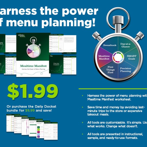 Mealtime Manifest Worksheet: Plan Healthy & Budget-Friendly Meals with this Printable Template