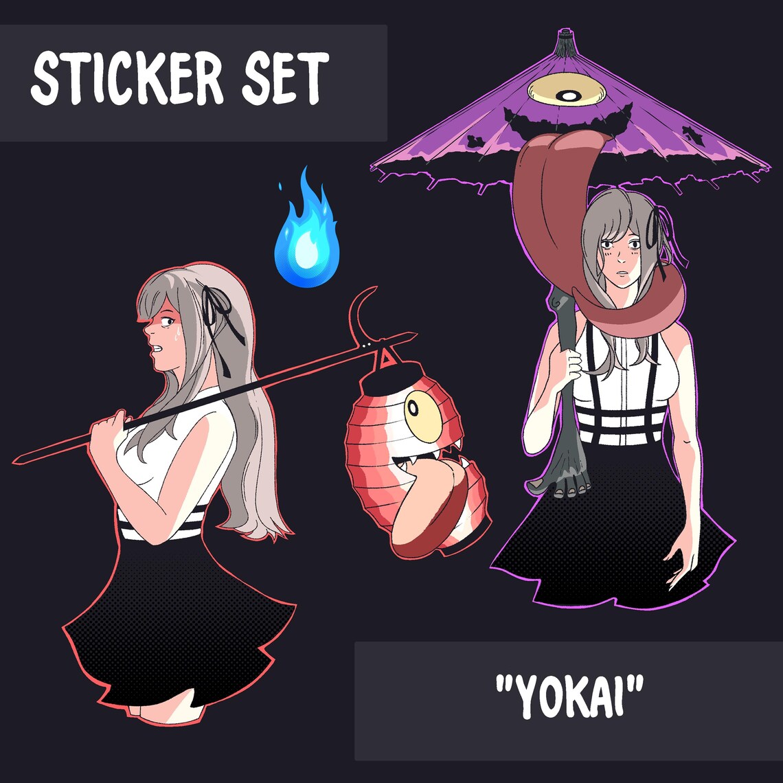 Kayonari Sticker Yokai - STICKER SET - Matte Waterproof Vinyl - Etsy