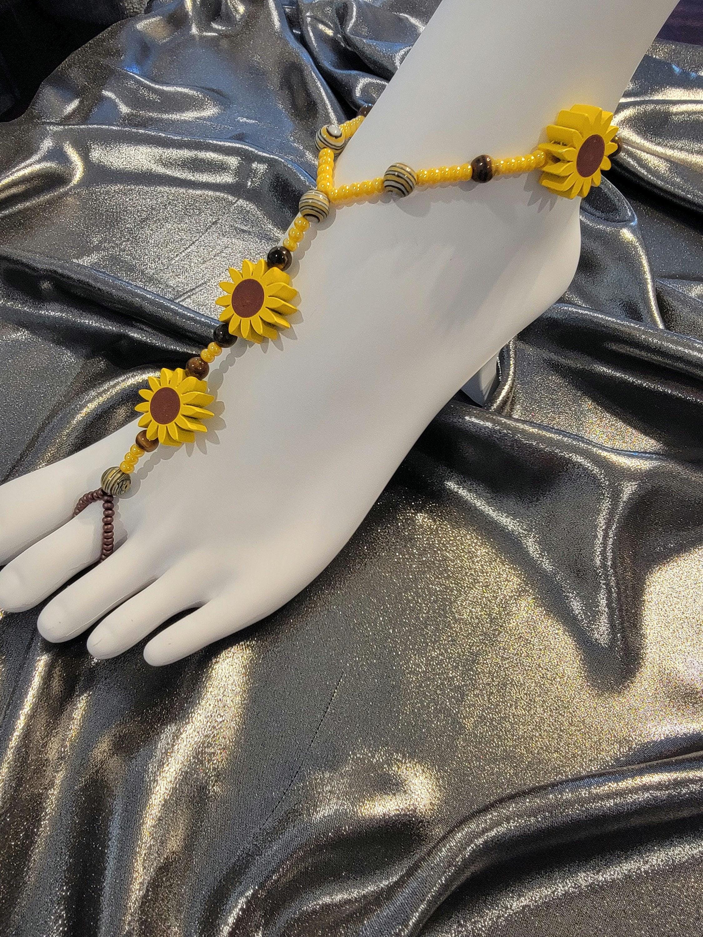 Sunflower Barefoot Sandals Etsy