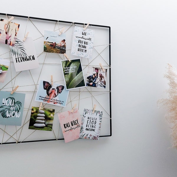 QUADRAT - Fotowand und Memoboard | Bilderrahmen | Wanddeko | Collage | Wandbild | Hochzeit | Geschenk | Muttertag | Ostern