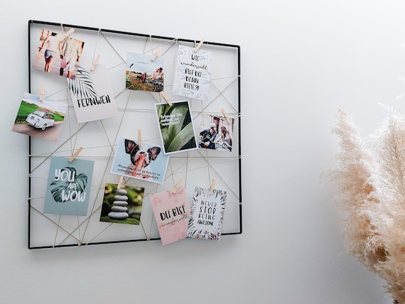 QUADRAT - Fotowand und Memoboard | Bilderrahmen | Wanddeko | Collage | Wandbild | Hochzeit | Geschenk | Muttertag | Valentinstag | Vatertag