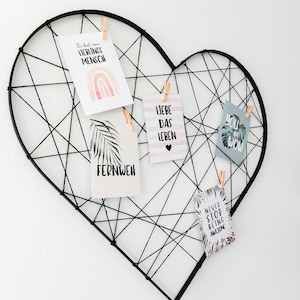 HERZ - Fotowand und Memoboard | Bilderrahmen | Wanddeko | Collage | Kartenwand | Hochzeit | Geschenk | Valentinstag | Vatertag | Muttertag