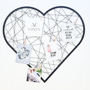 HERZ - Fotowand und Memoboard | Bilderrahmen | Wanddeko | Collage | Kartenwand | Hochzeit | Geschenk | Valentinstag | Weihnachten