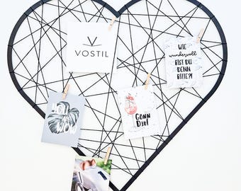 HEART - Photo wall and memo board | Picture frames | Wall decor | Collage | Card wall | Wedding | Gift | Valentine's Day | Christmas