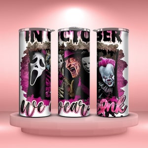 Halloween tumbler, October tumbler, Gifts for her, Mean girls themed tumbler, Pink tumbler, Breast cancer awareness tumbler