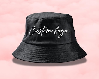 Custom logo bucket hat, Birthday hat, Mothers day, Business hat, Gifts for her, Gift for him, Gift idea, Personalized hat, Summer hat, Beach