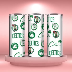 Boston Tumbler, Skinny Steel Tumbler with Straw, 20oz Tumbler, Personalized Tumbler, Custom Tumbler, Sports tumbler, Basketball tumbler