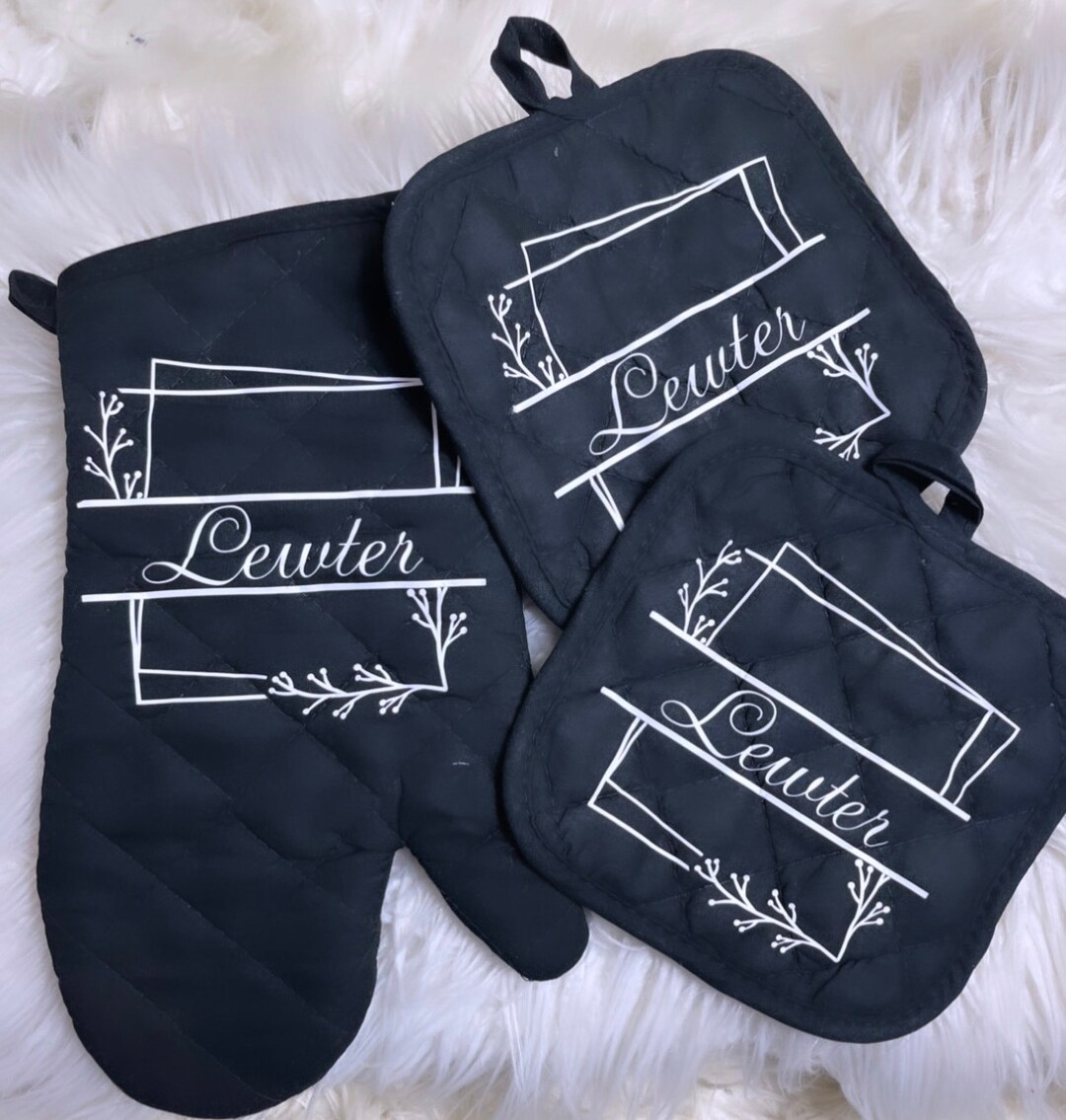 Personalized Mitt Sets, Kitchen Mitts, Customized Oven Mitts