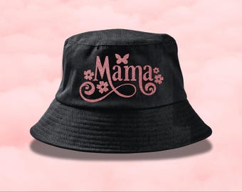 Sombrero de pescador personalizado para mamá, con purpurina, Día de la Madre, Mamá, Sombrero personalizado, Regalos para ella, Regalo para mamá, Ideas de regalo, Tía, Madrina, Madrina