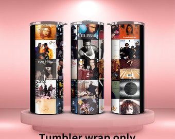 Jaren '90 tuimelaar wrap, Naadloze tuimelaar wrap, jaren '90 r&b tuimelaar, Muziek tuimelaar wrap, Tumbler wrap, jaren '90 collage tuimelaar wrap, Digitale downloads, PNG