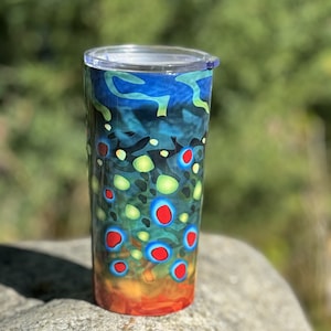 Brook Trout Fly Fishing Stainless Steel Tumbler 20oz Great Fishing Gift for Men and Women Anglers Classic Brook Trout Design