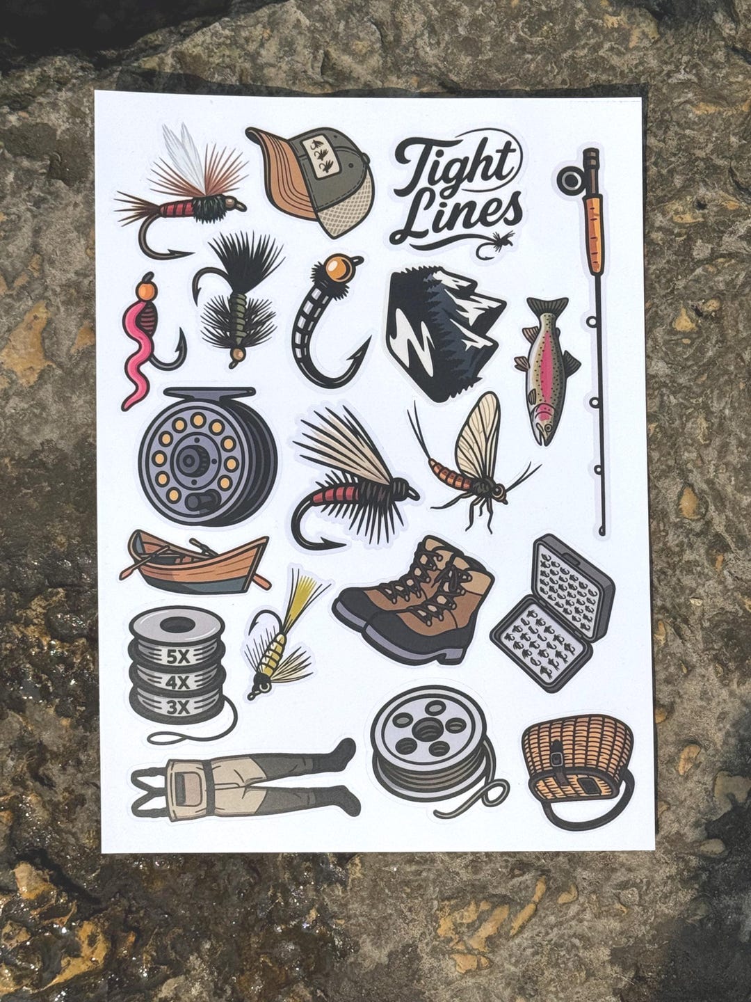 20 Piece Fly Fishing Sticker Set - Great for Scrapbooks, Memory Books ...