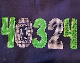 Zip Code or Area Code Fabric Applique Shirt