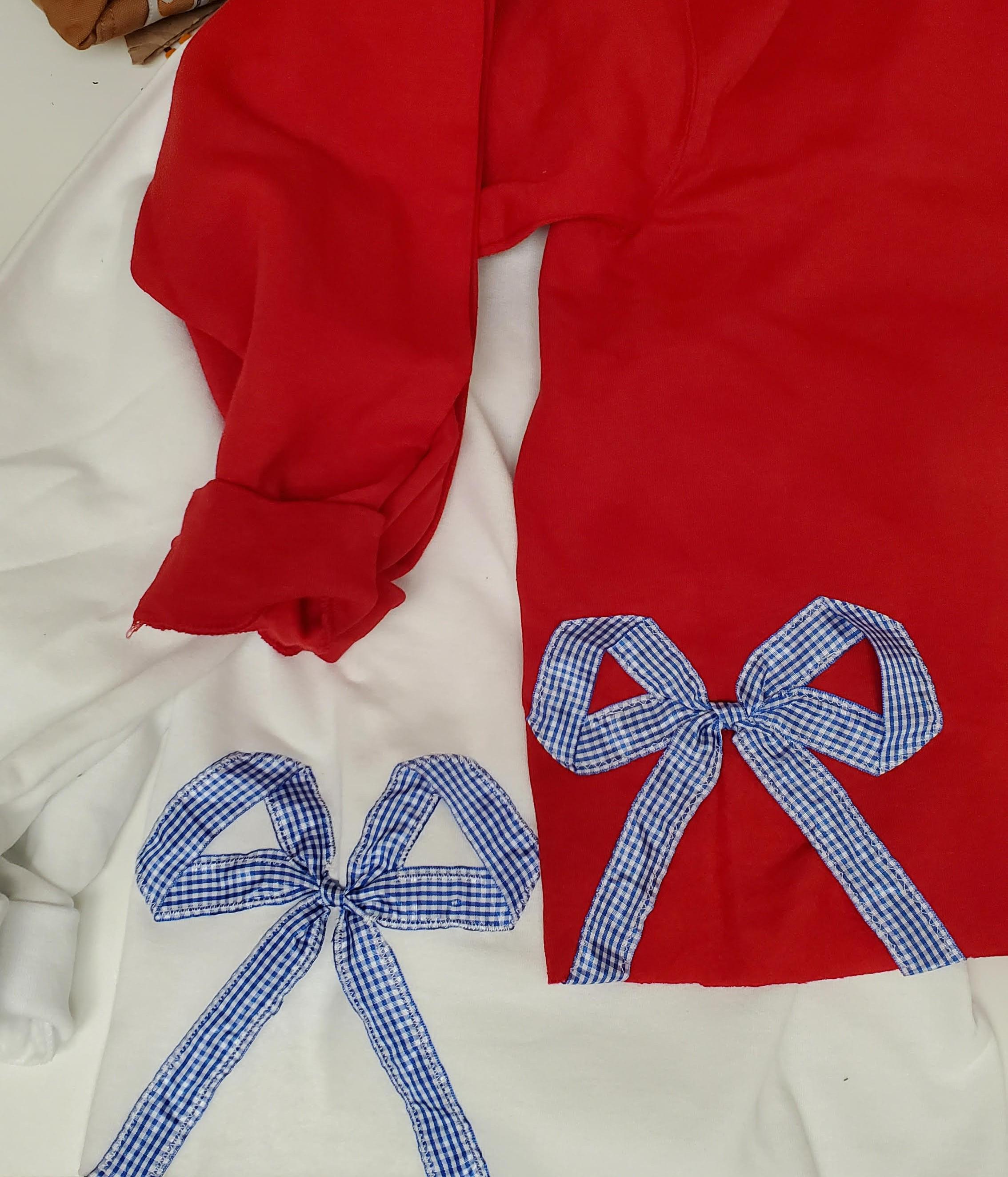 Bow Slit Round Neck Sweatshirt