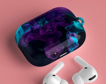Estuche para AirPod Pro en color cian y morado oscuro, estuche para AirPod 1 y 2, estuche para AirPod de 1.ª generación, estuche para AirPod de 2.ª generación, estuche para AirPod Pro, estuche para AirPod Pro 2