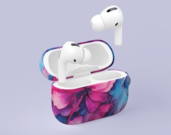 Cyan & Pink Abstract Watercolor Floral AirPod Pro case | AirPod case 1 2 | AirPod case 1st, 2nd gen | Air Pod Pro case | Air Pods Pro 2 Case