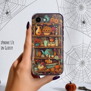 Fall Phone Case in Cool Floral & Pumpkins Anime Aesthetic: iPhone 18 Pro Max 17 17e 16 16e Air MagSafe S26 Ultra, Pixel 11 image 1