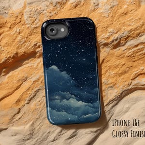 Stars & Clouds in Night Sky Phone Case: iPhone 17e 16 16e Air 17 Pro Max MagSafe, Galaxy S26 Ultra, Pixel 10 xl