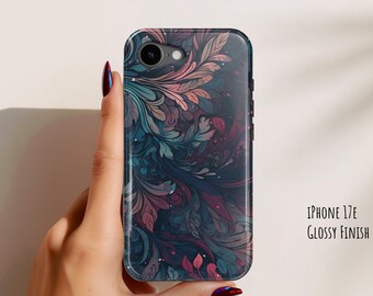 Donker telefoonhoesje met bloemen- en bladerenprint: iPhone 17 Pro Max 17e Air, S26, Pixel 10